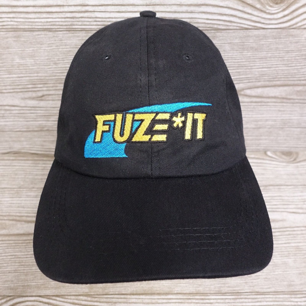 LIQUID NAILS FUZE IT PROMO BLACK ADJUSTABLE BASEBALL‎ HAT CAP